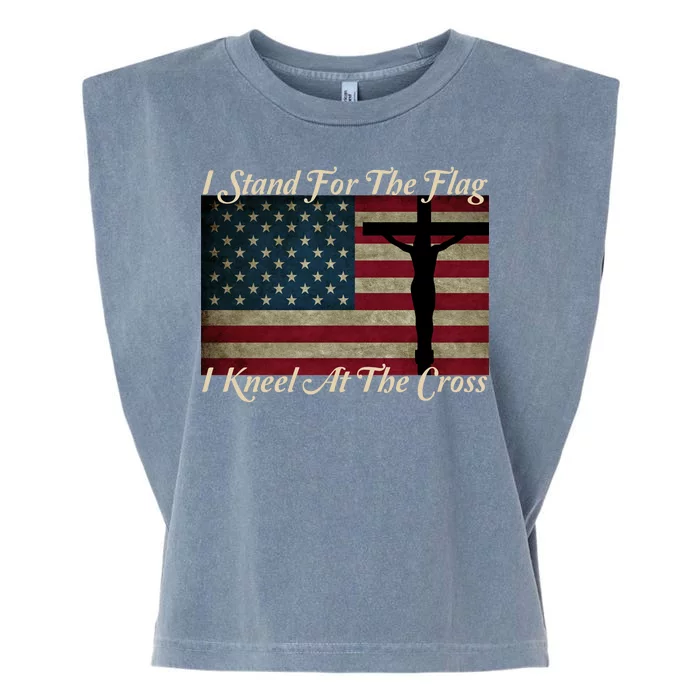 I Stand For The Flag And Kneel For The Cross Garment-Dyed Women's Muscle Tee