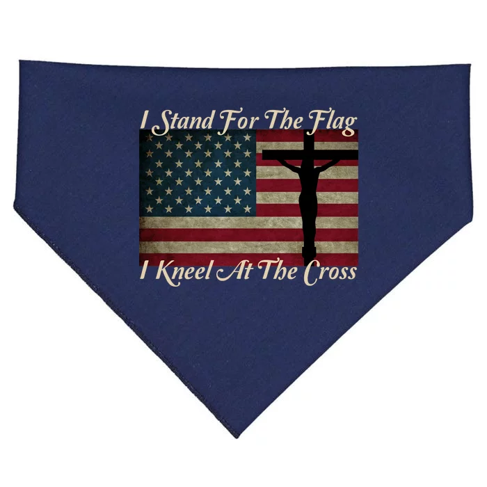 I Stand For The Flag And Kneel For The Cross USA-Made Doggie Bandana