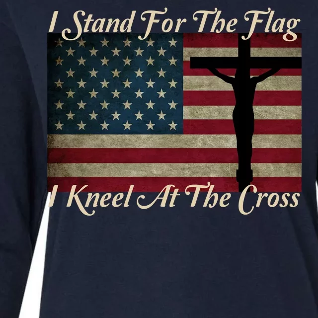 I Stand For The Flag And Kneel For The Cross Womens Cotton Relaxed Long Sleeve T-Shirt