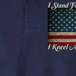 I Stand For The Flag And Kneel For The Cross Softstyle Adult Sport Polo