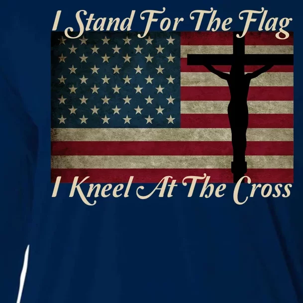 I Stand For The Flag And Kneel For The Cross Cooling Performance Long Sleeve Crew