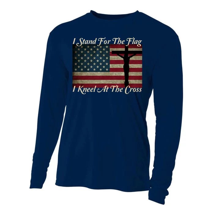 I Stand For The Flag And Kneel For The Cross Cooling Performance Long Sleeve Crew