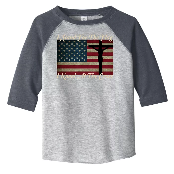 I Stand For The Flag And Kneel For The Cross Toddler Fine Jersey T-Shirt