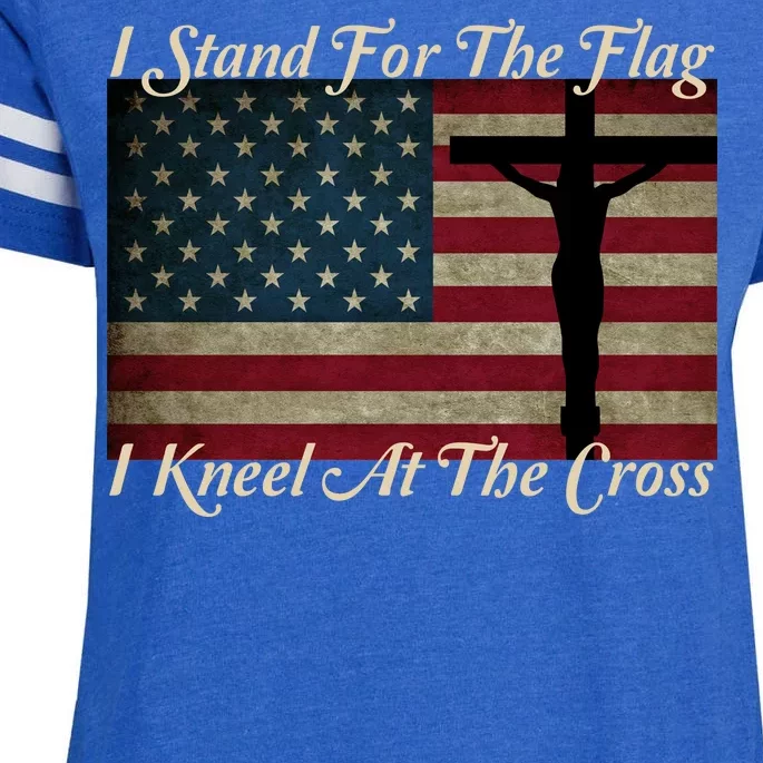 I Stand For The Flag And Kneel For The Cross Enza Ladies Jersey Football T-Shirt