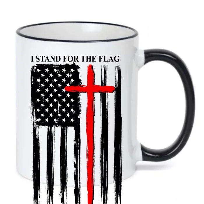 I Stand For the Flag And Kneel For The Cross Flag Black Color Changing Mug