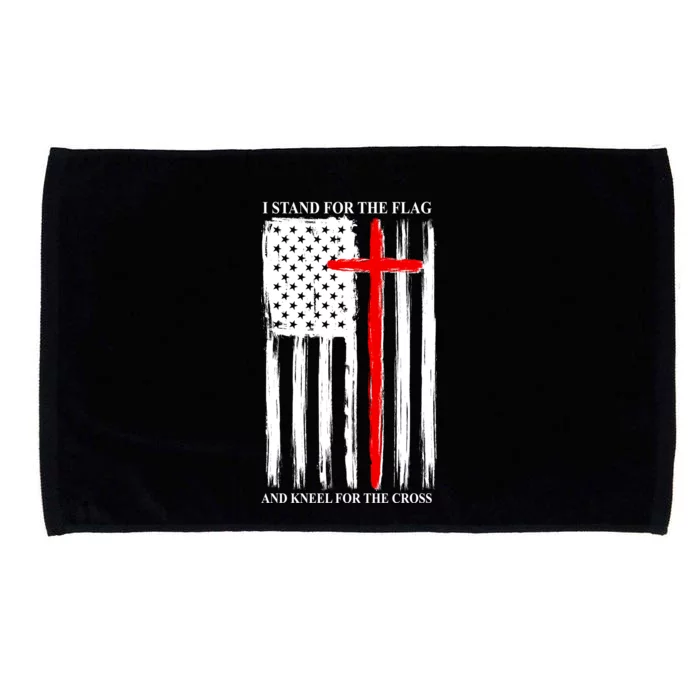 I Stand For the Flag And Kneel For The Cross Flag Microfiber Hand Towel