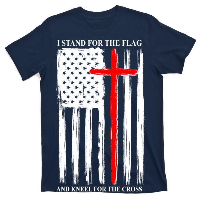 I Stand For the Flag And Kneel For The Cross Flag T Shirt