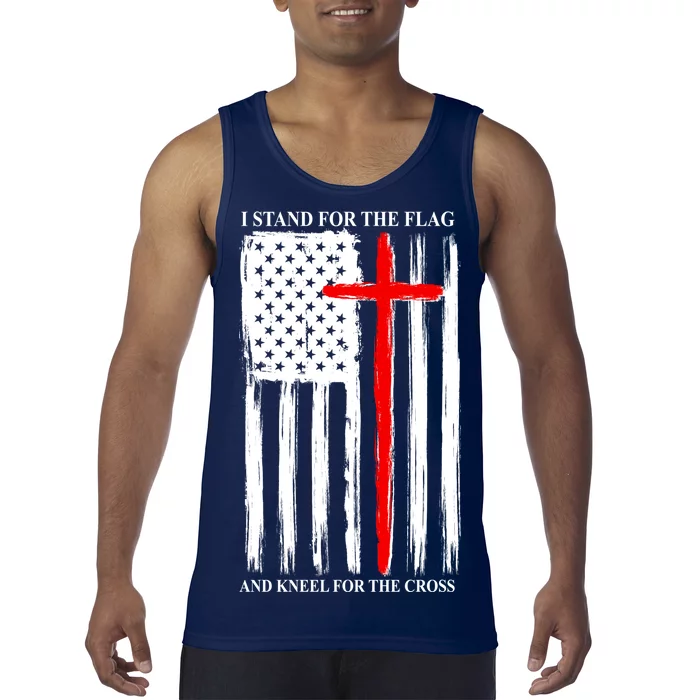 I Stand For the Flag And Kneel For The Cross Flag Tank Top