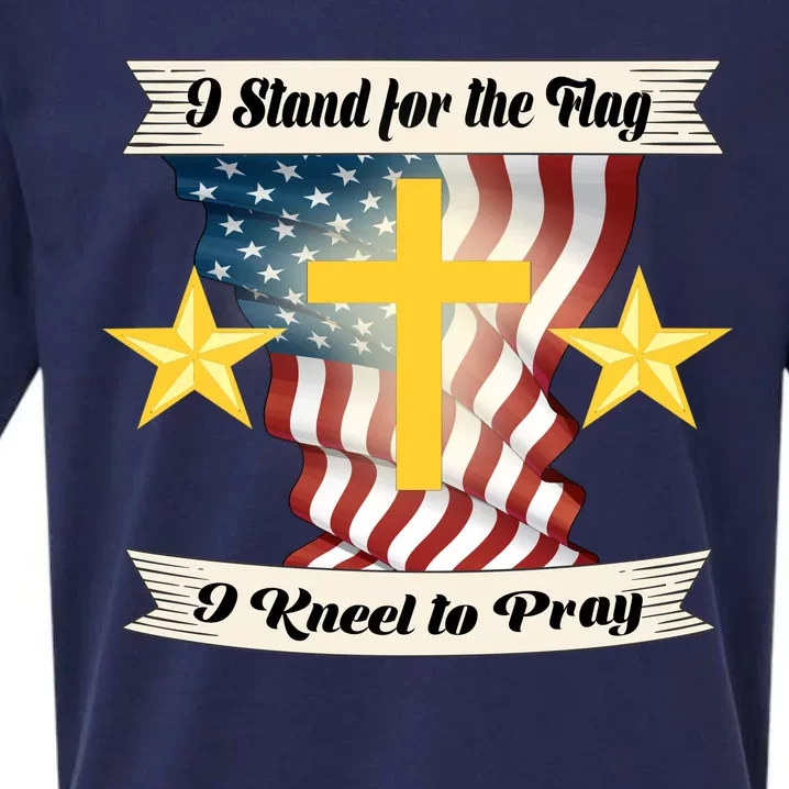 I Stand For The Flag I kneel To Pray America Sueded Cloud Jersey T-Shirt