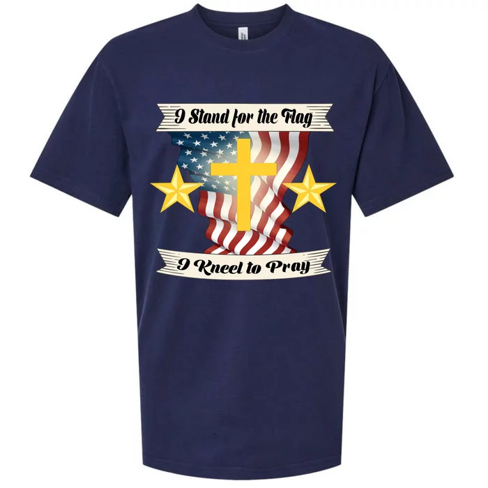 I Stand For The Flag I kneel To Pray America Sueded Cloud Jersey T-Shirt