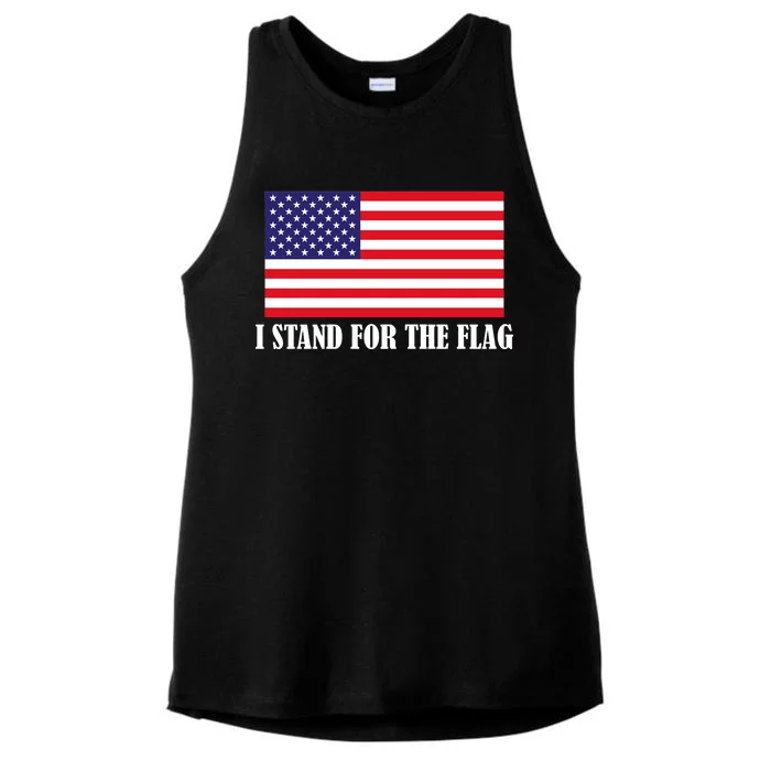 I Stand For The Flag USA National Anthem Ladies Tri-Blend Wicking Tank