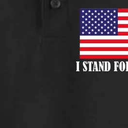 I Stand For The Flag USA National Anthem Dry Zone Grid Performance Polo