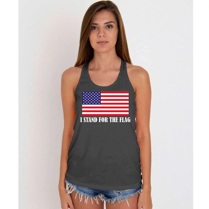 I Stand For The Flag USA National Anthem Women's Knotted Racerback Tank