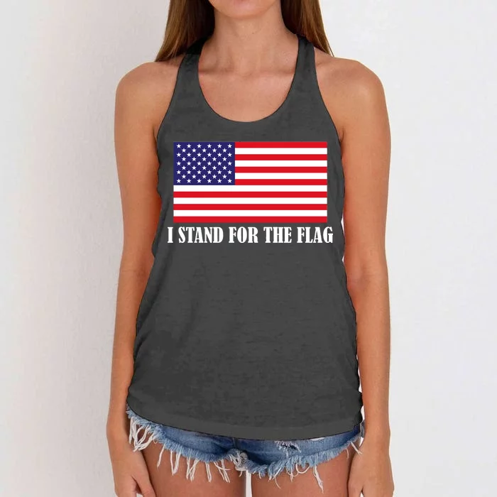 I Stand For The Flag USA National Anthem Women's Knotted Racerback Tank