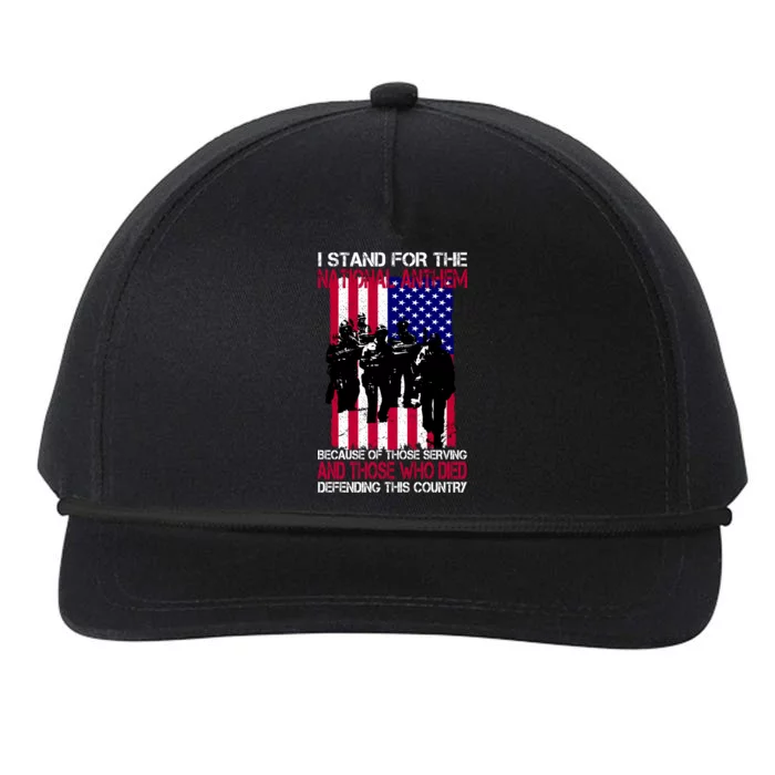 I Stand For The National Anthem Defending This Country Snapback Five-Panel Rope Hat