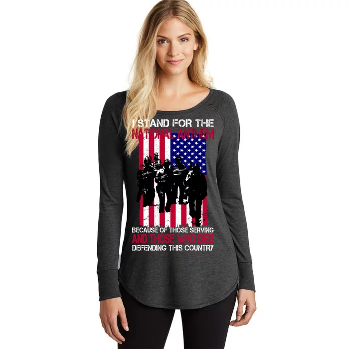 I Stand For The National Anthem Defending This Country Women's Perfect Tri Tunic Long Sleeve Shirt