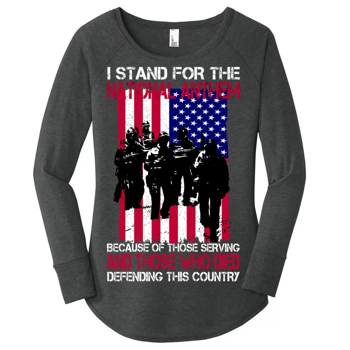 I Stand For The National Anthem Defending This Country Women's Perfect Tri Tunic Long Sleeve Shirt