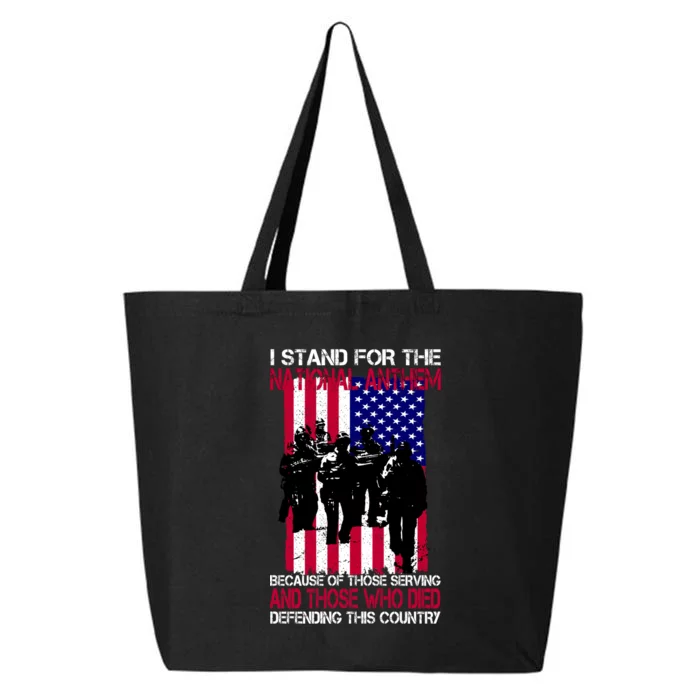 I Stand For The National Anthem Defending This Country 25L Jumbo Tote