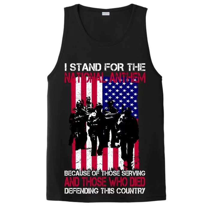 I Stand For The National Anthem Defending This Country Performance Tank