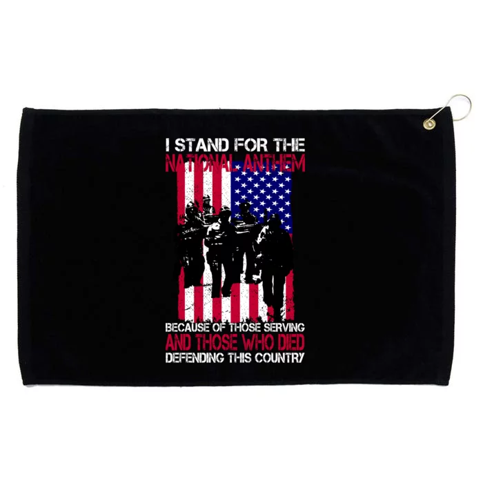 I Stand For The National Anthem Defending This Country Grommeted Golf Towel