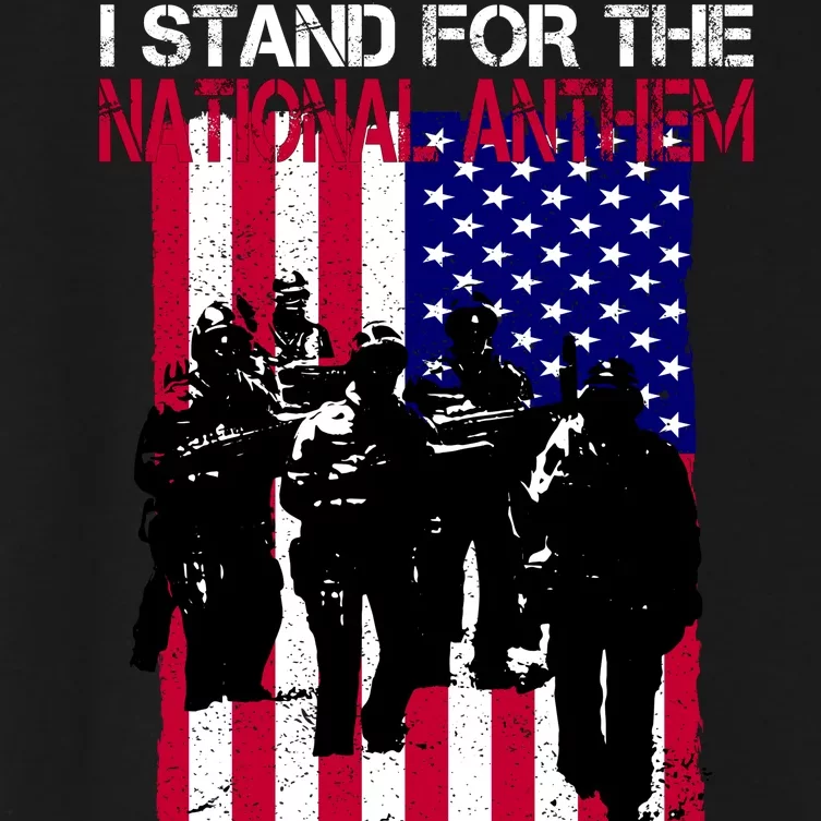 I Stand For The National Anthem Defending This Country Women's Crop Top Tee