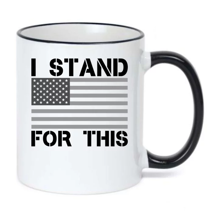 I Stand For This USA Flag Black Color Changing Mug