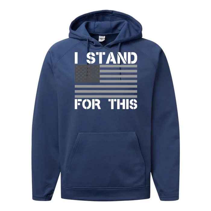 I Stand For This USA Flag Performance Fleece Hoodie