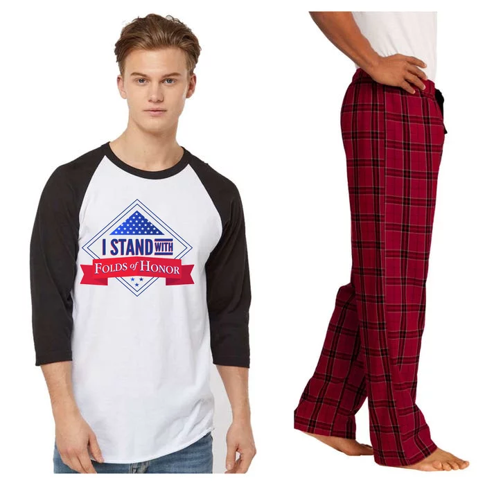 I Stand With Folds Of Honor Raglan Sleeve Pajama Set