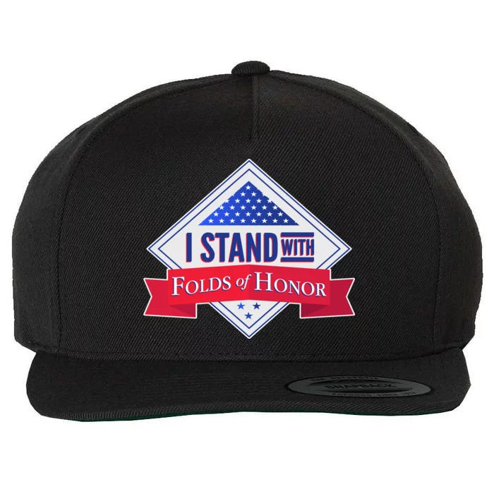 I Stand With Folds Of Honor Wool Snapback Cap