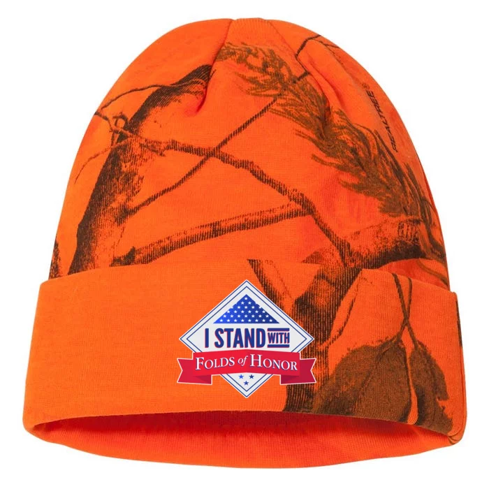 I Stand With Folds Of Honor Kati - 12in Camo Beanie