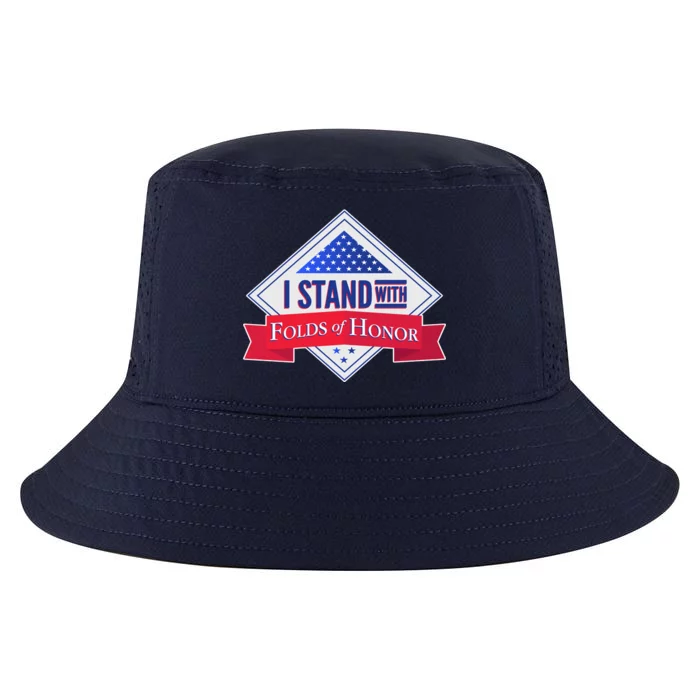 I Stand With Folds Of Honor Cool Comfort Performance Bucket Hat