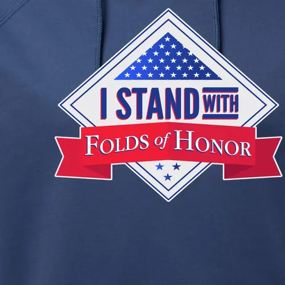 I Stand With Folds Of Honor Performance Fleece Hoodie