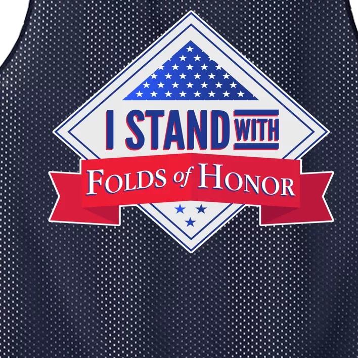 I Stand With Folds Of Honor Mesh Reversible Basketball Jersey Tank