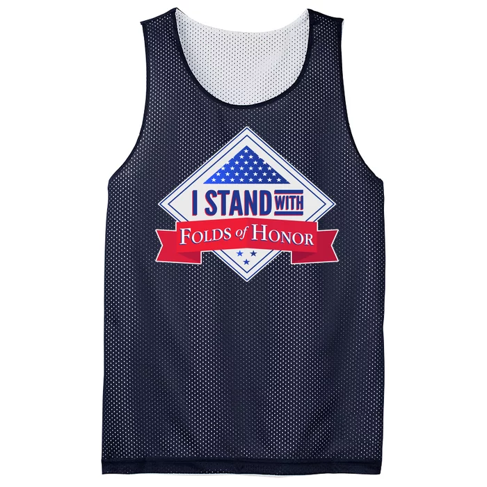 I Stand With Folds Of Honor Mesh Reversible Basketball Jersey Tank