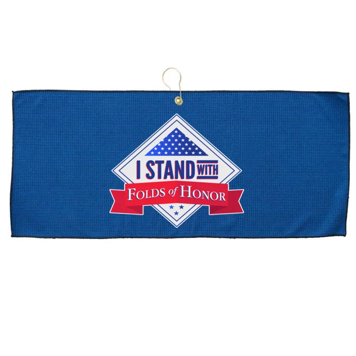 I Stand With Folds Of Honor Large Microfiber Waffle Golf Towel