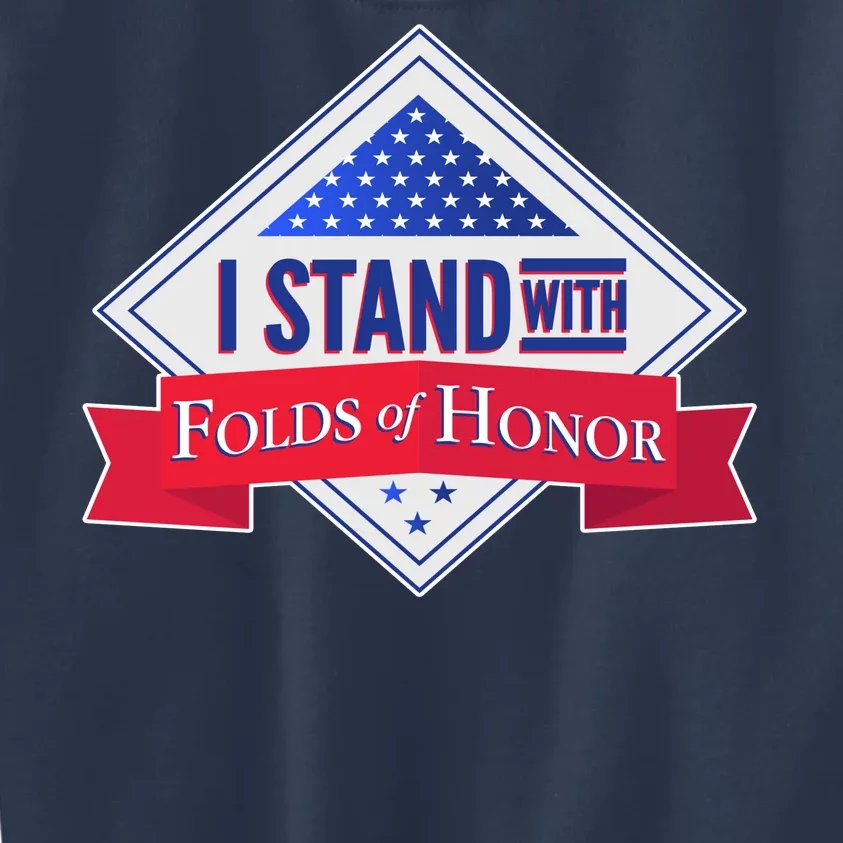 I Stand With Folds Of Honor Kids Sweatshirt