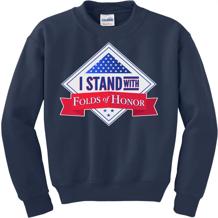 I Stand With Folds Of Honor Kids Sweatshirt