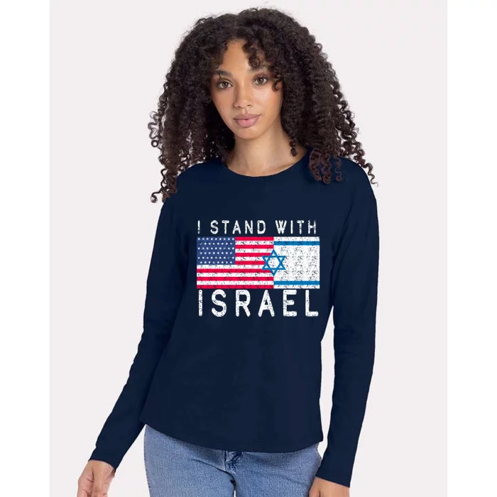 I stand With Israel Fag Vintage Womens Cotton Relaxed Long Sleeve T-Shirt