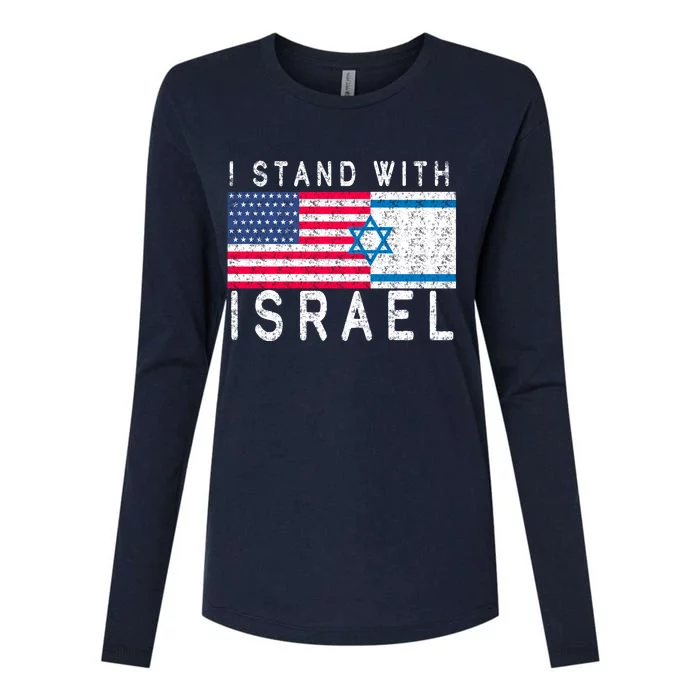 I stand With Israel Fag Vintage Womens Cotton Relaxed Long Sleeve T-Shirt