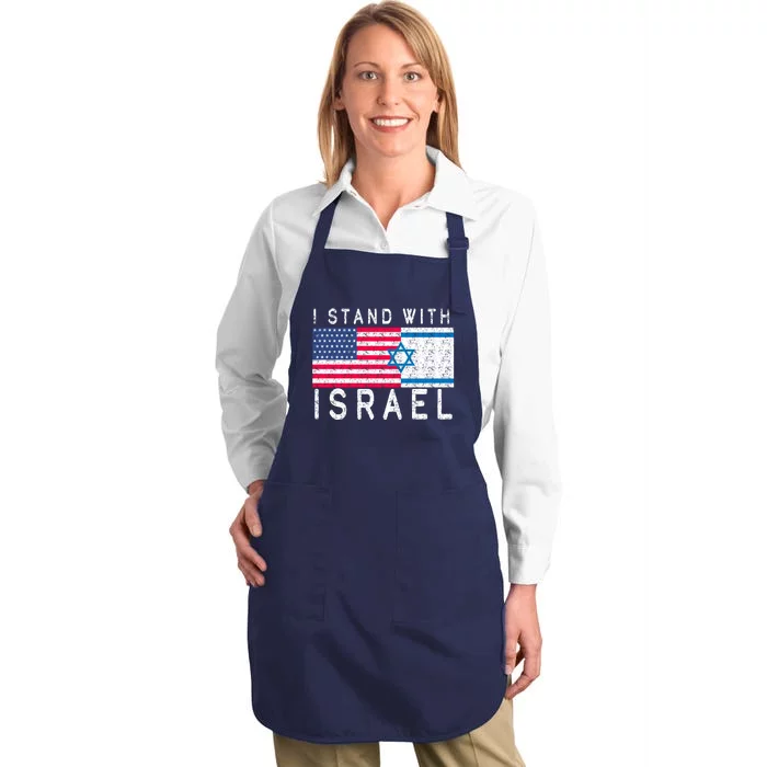 I stand With Israel Fag Vintage Full-Length Apron With Pocket