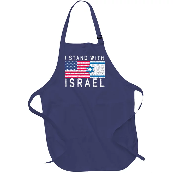 I stand With Israel Fag Vintage Full-Length Apron With Pocket