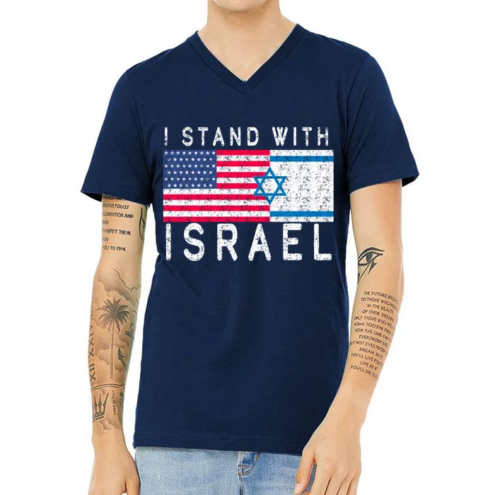 I stand With Israel Fag Vintage V-Neck T-Shirt