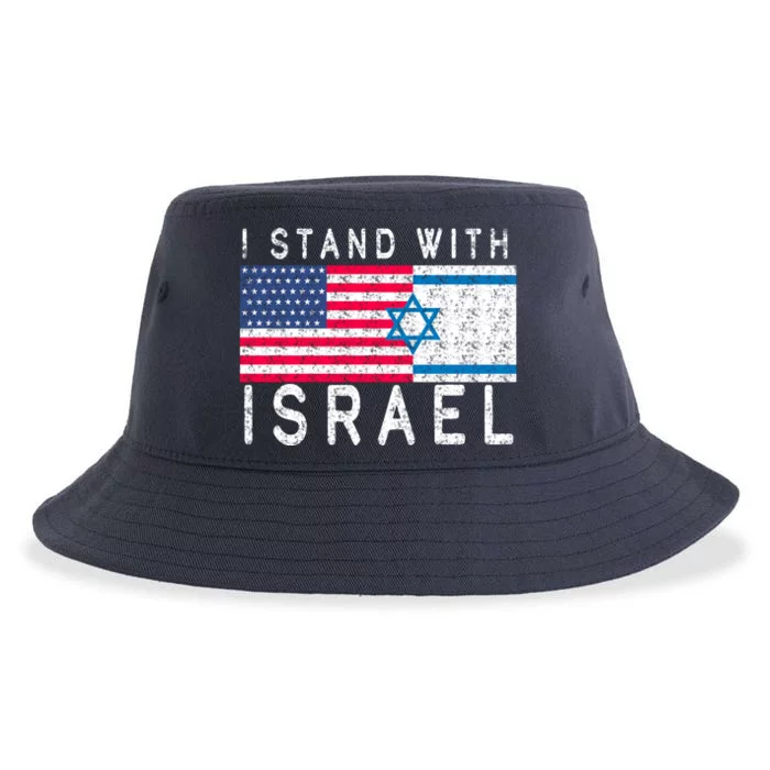 I stand With Israel Fag Vintage Sustainable Bucket Hat