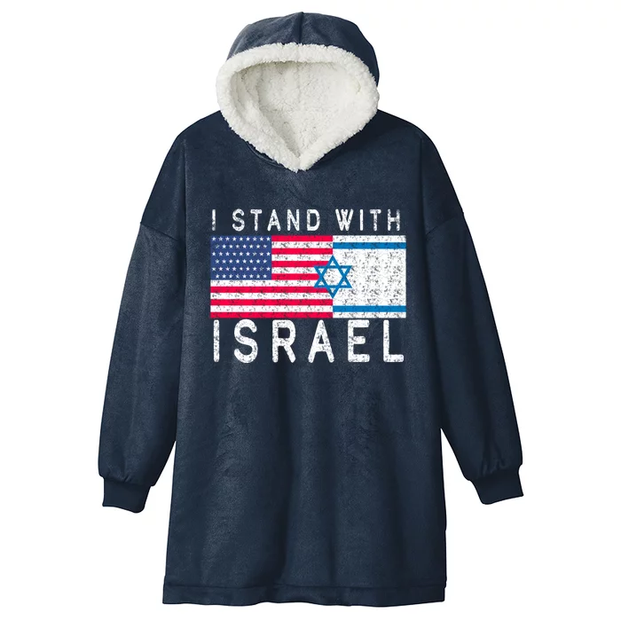 I stand With Israel Fag Vintage Hooded Wearable Blanket