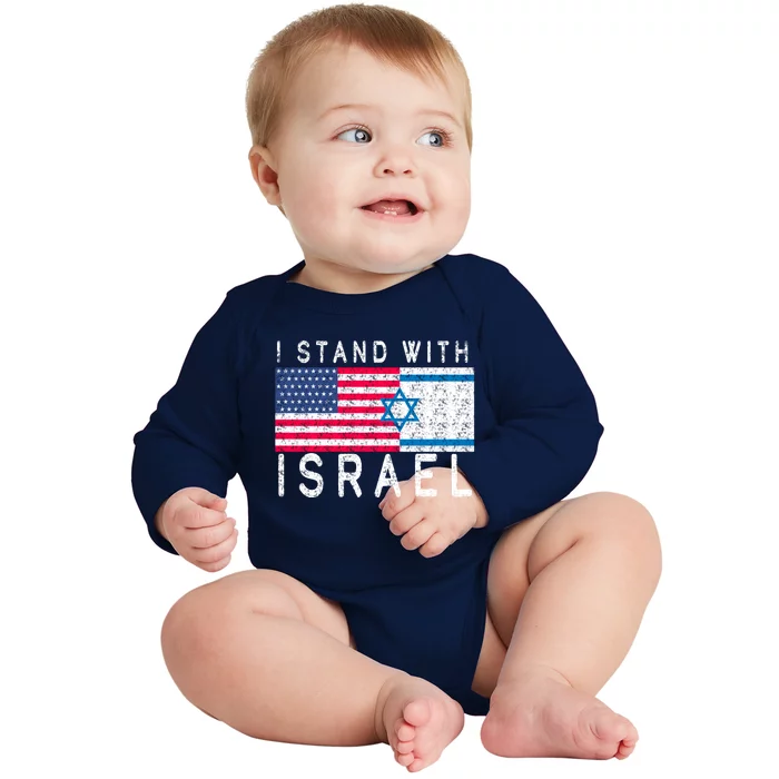 I stand With Israel Fag Vintage Baby Long Sleeve Bodysuit