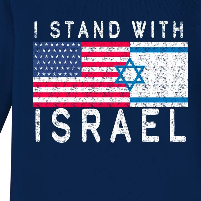 I stand With Israel Fag Vintage Baby Long Sleeve Bodysuit