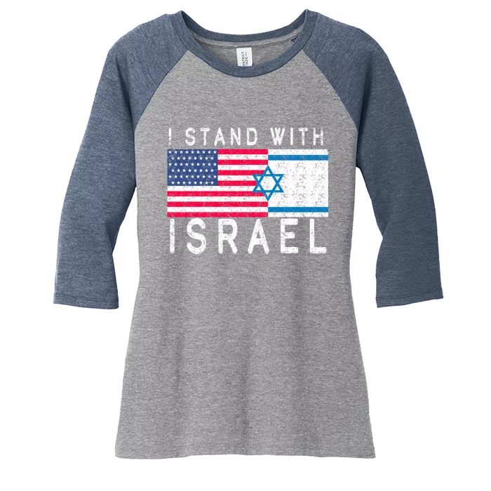 I stand With Israel Fag Vintage Women's Tri-Blend 3/4-Sleeve Raglan Shirt