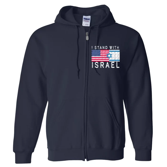 I stand With Israel Fag Vintage Full Zip Hoodie