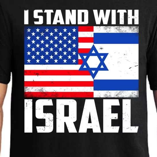 I Stand With Israel US Flags United Distressed Pajama Set