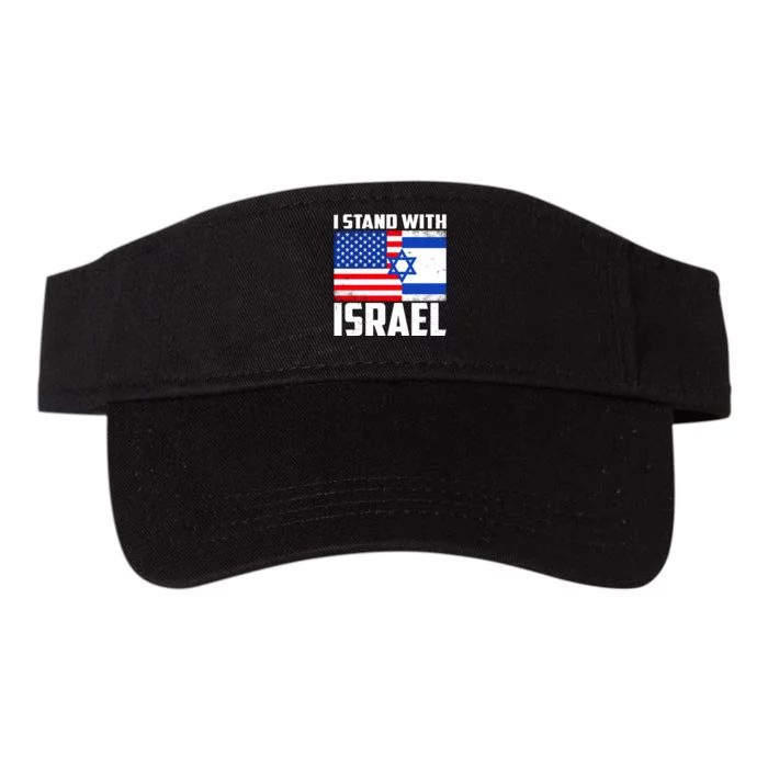 I Stand With Israel US Flags United Distressed Valucap Bio-Washed Visor